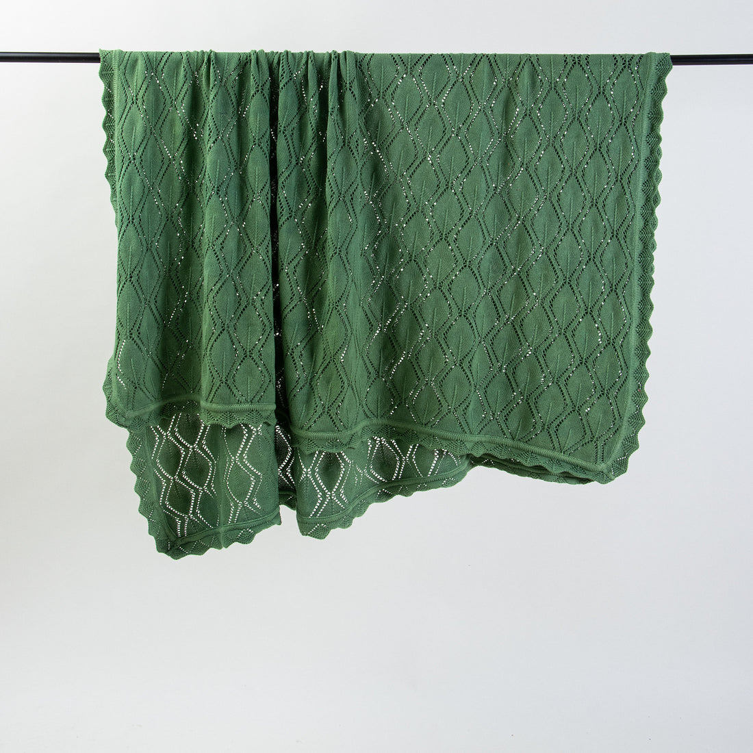 Green Reversible Soft Knitted Blanket Throw