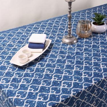 Best Indigo Blue Soft Cotton Dining Cover Online