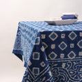 Hand Block Blue Printed Cotton Table Clothes Online