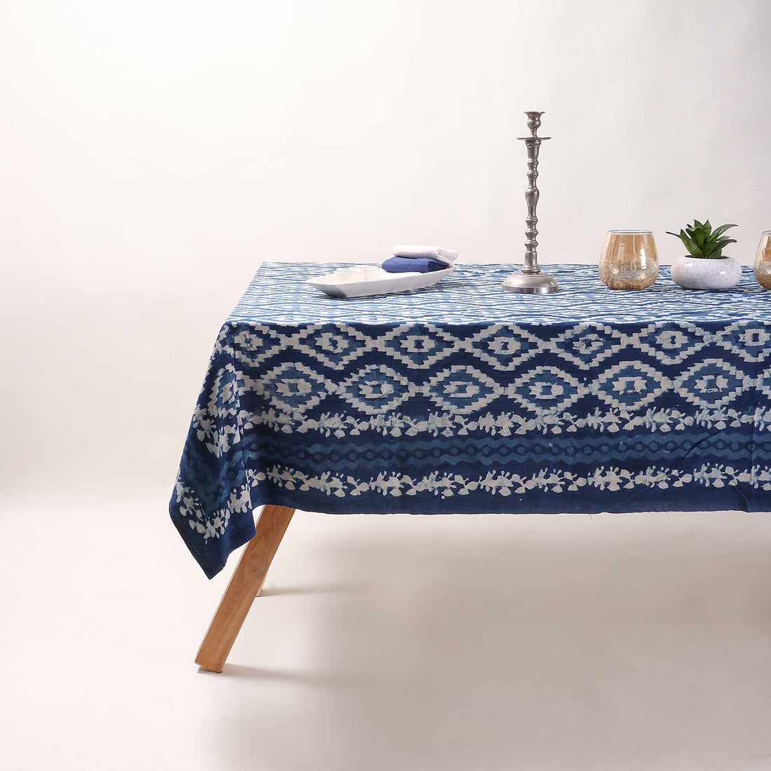 Premium Block Ikat Print Best Table Cloth Design Online