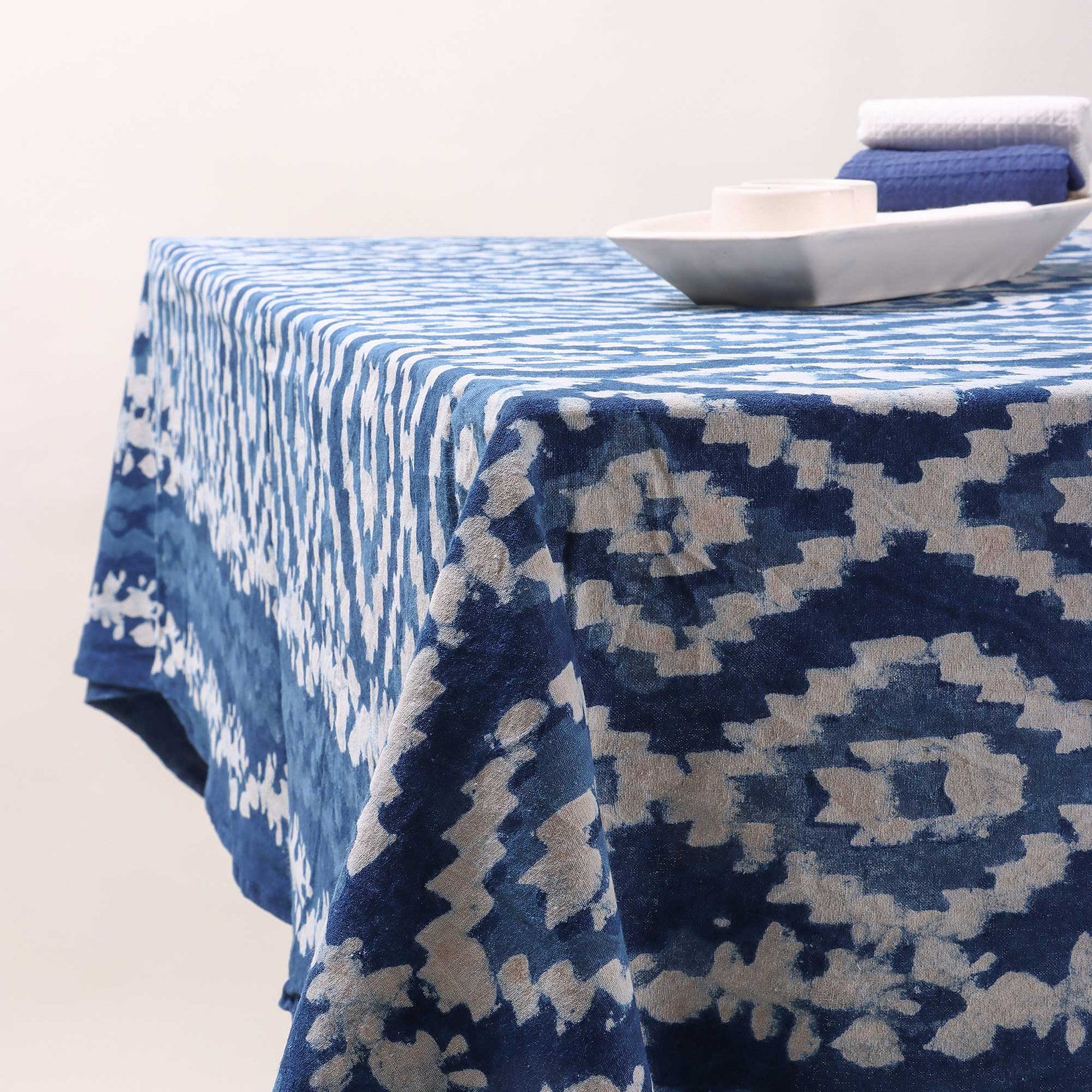 Premium Block Ikat Print Best Table Cloth Design Online