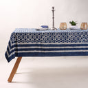 Indigo Blue Printed Soft Cotton Dining Table Cloth Cover Online DMAASA.in