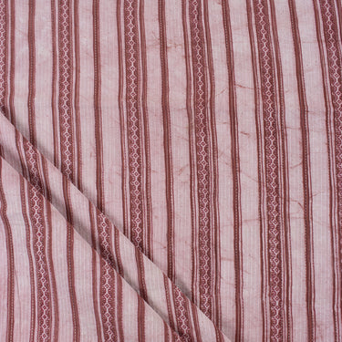 Latest Dabu Block Stripes Cotton Kantha Print Fabric Online