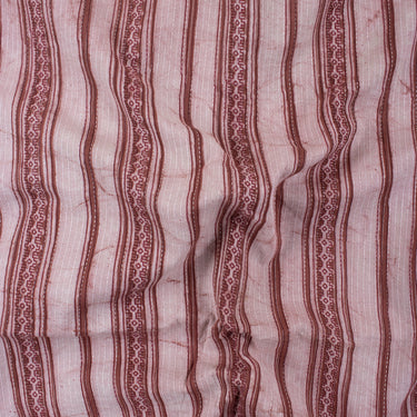 Latest Dabu Block Stripes Cotton Kantha Print Fabric Online