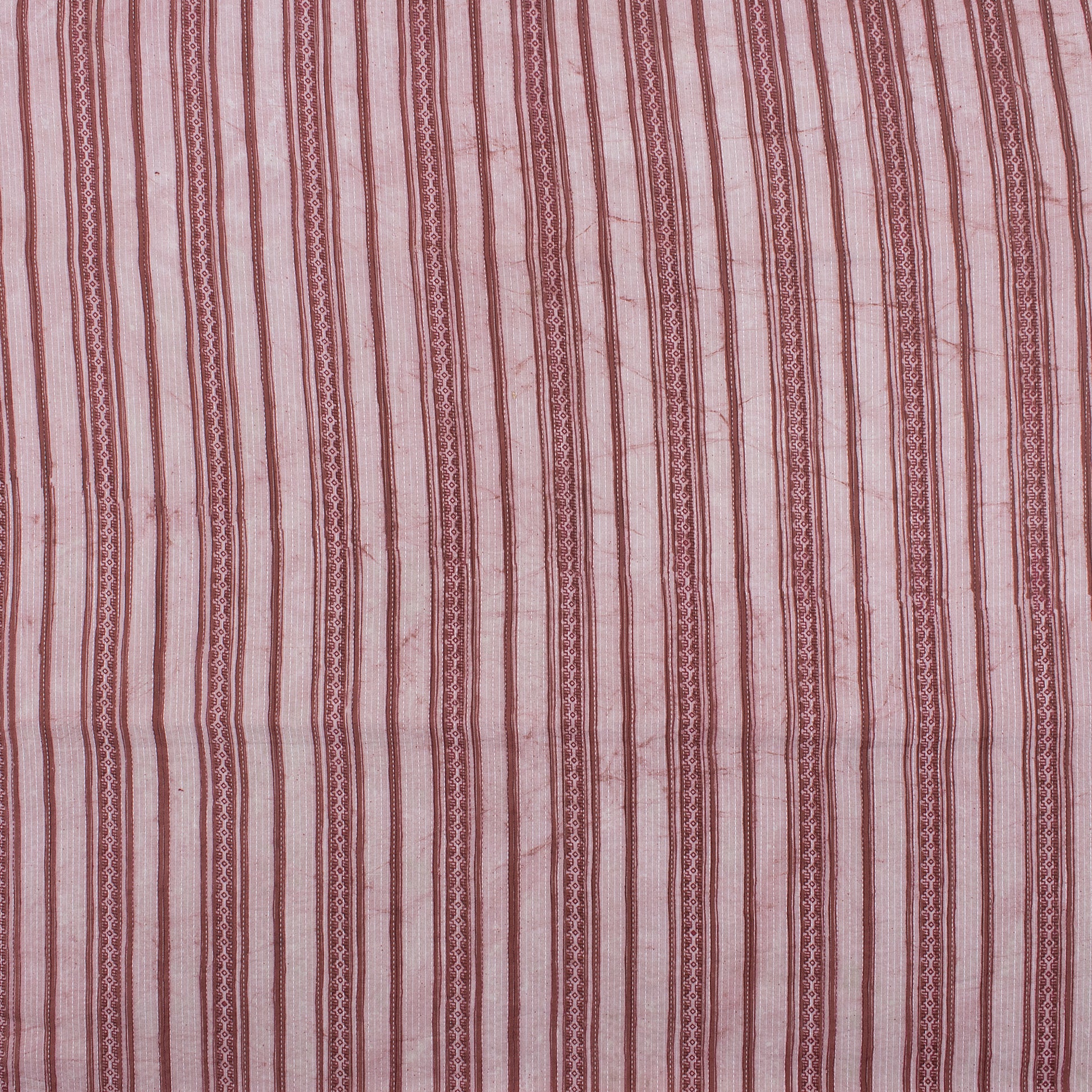 Latest Dabu Block Stripes Cotton Kantha Print Fabric Online