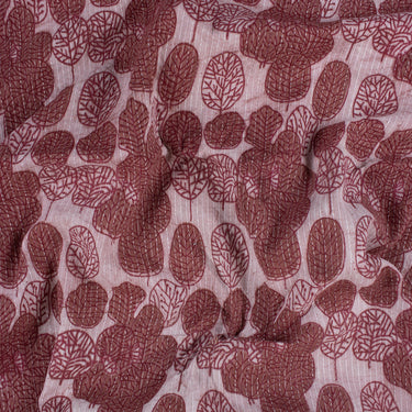 Leaf Print Indian Kantha Cotton Fabric Online