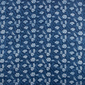 Trendy Indigo Floral Block Kantha Print Fabric