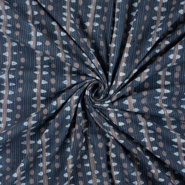 Indigo Block Printed Cotton Kantha Fabric Online