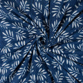 Indigo Leaf Block Printed Cotton Kantha Cloth Material Online