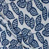 Indigo Blue Leaf Print Cotton Fabric Material