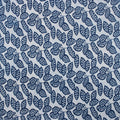 Indigo Blue Leaf Print Cotton Fabric Material