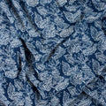 Indigo Blue Leaf Print Pure Cotton Kantha Fabric Online