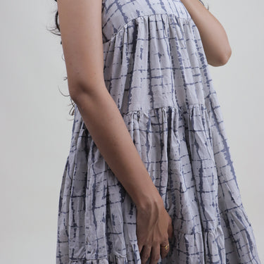 Trendy Dresses For Women Grey Tie Dye Cotton Online