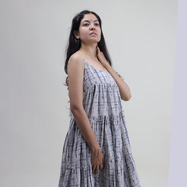 Trendy Dresses For Women Grey Tie Dye Cotton Online