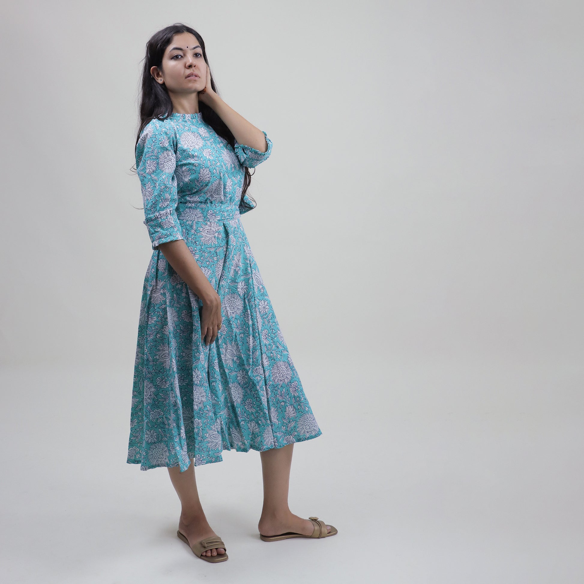 MIdi Dresses For Women Sky Blue Floral Printed Online