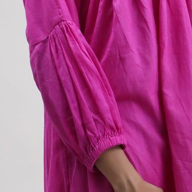 Solid V-Neck Top Soft Cotton Dresses