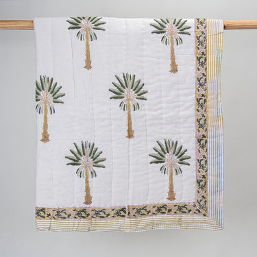 Quilt Blanket Warm Hand Block Palm Tree Printed Online