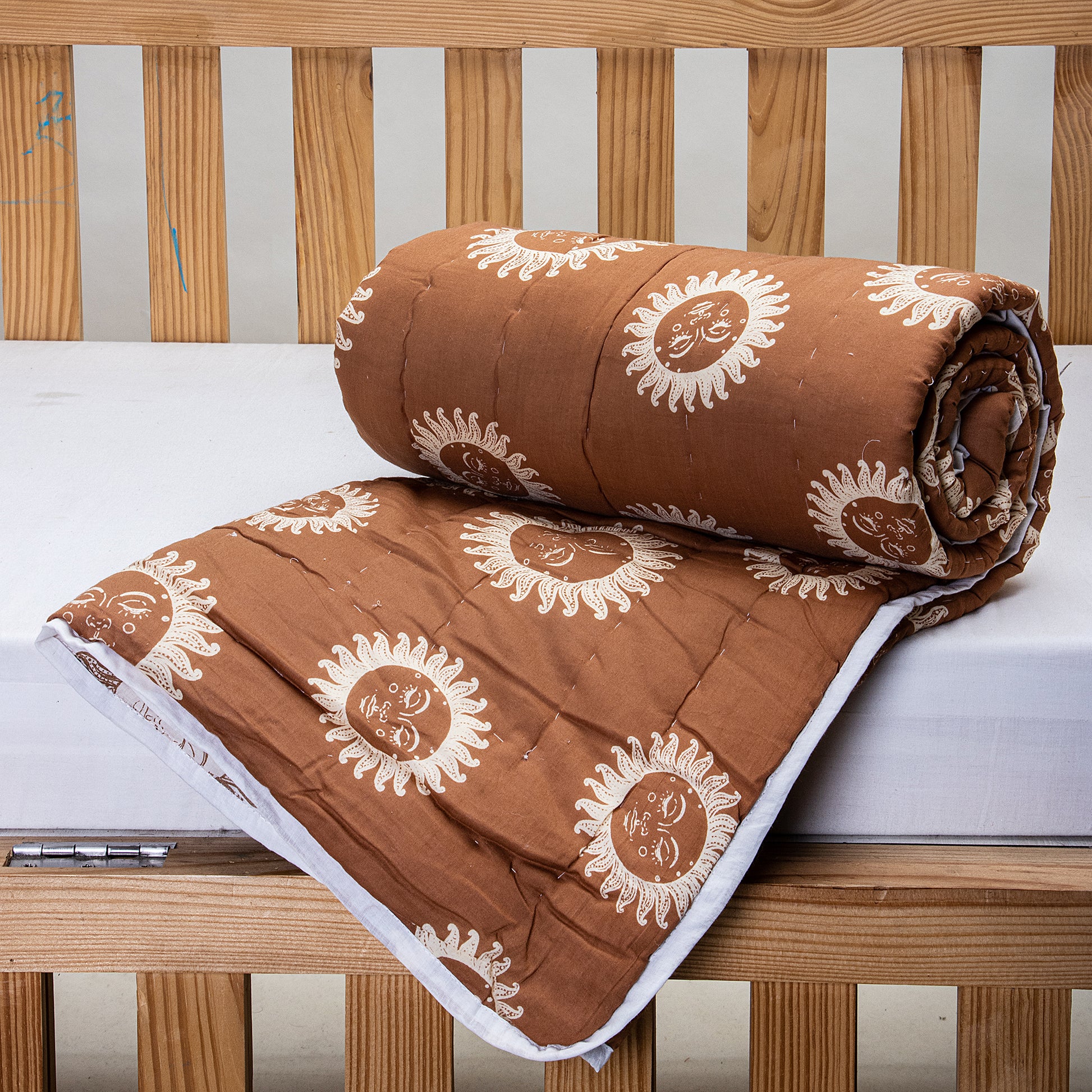 Sun Flower Printed Cotton Baby Blanket Set For Winter Online