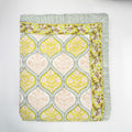 Jaipuri Yellow Floral Printed Soft Cotton Traditional Quilt Blanket Online