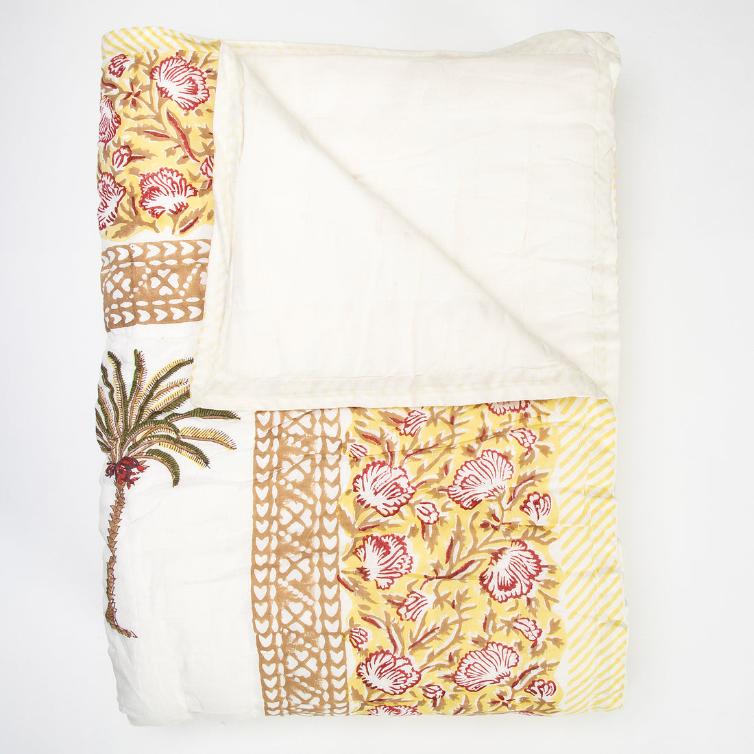 Warm Handmade Date Palm Print Jaipuri Razai Single
