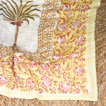 Warm Handmade Date Palm Print Jaipuri Razai Single