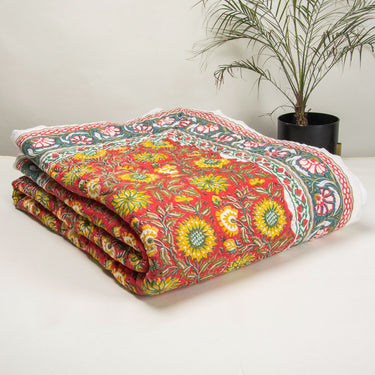 Sun Flower Soft Mulmul Cotton Jaipuri Razai For Heavy Winter Online