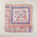 Pink Floral Print Soft Mulmul Cotton Jaipuri Razai King Size Online