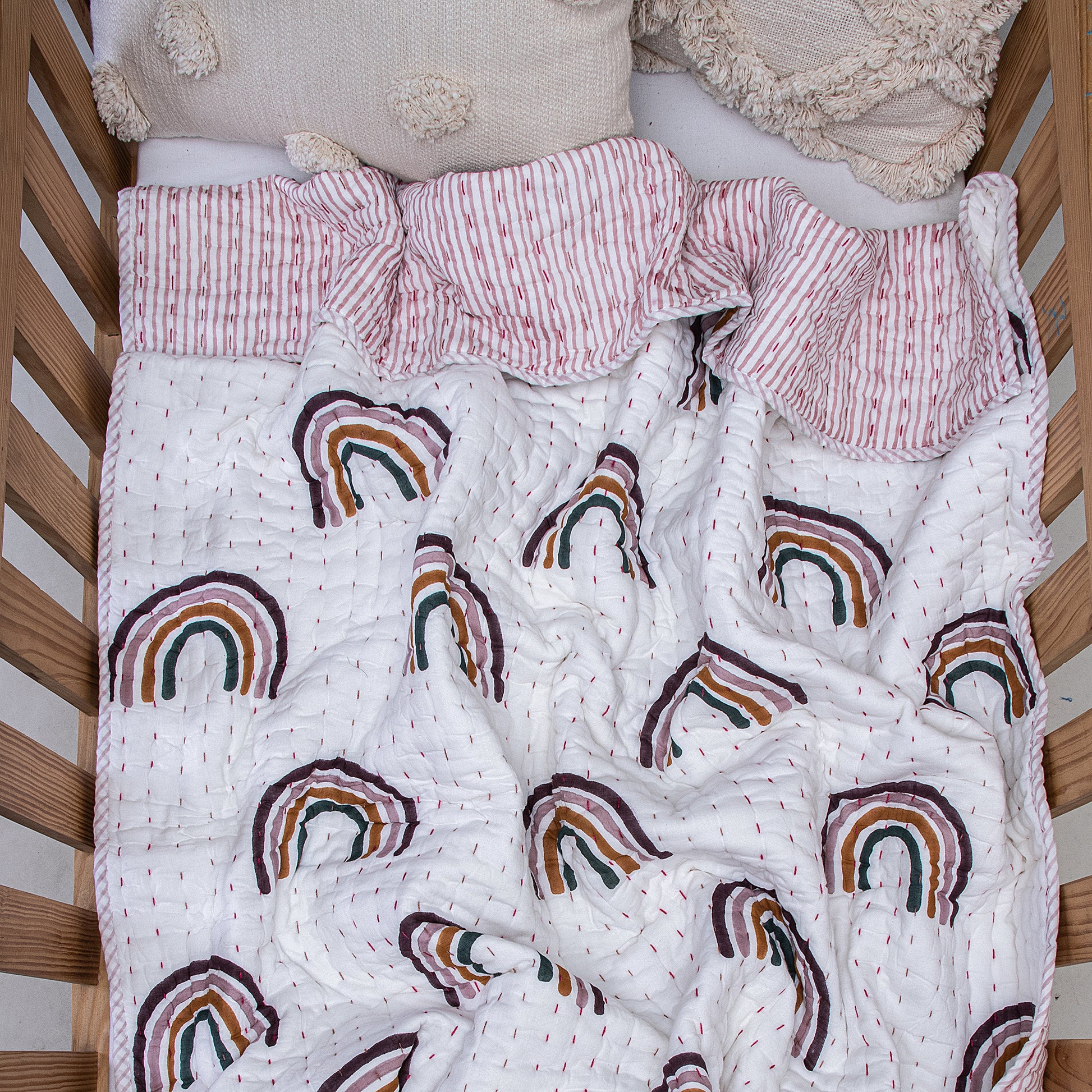 Rainbow Soft Cotton Baby Blankets And Quilts Online