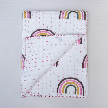 Multicolor Rainbow Soft Cotton Baby Blankets Online