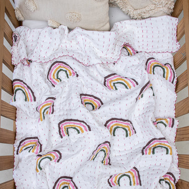 Multicolor Rainbow Soft Cotton Baby Blankets Online