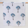 Softest Blue Palm Tree Cotton Baby Boy & Girl Blankets Online