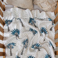 Softest Blue Palm Tree Cotton Baby Boy & Girl Blankets Online