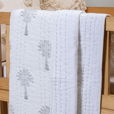 Baby Blankets For Summer in Black Palm Tree Soft Cotton Online