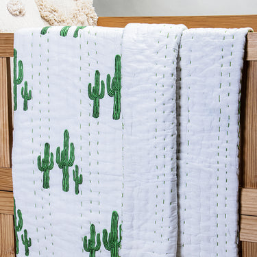 Soft Baby Blankets Green Cactus Cotton Online