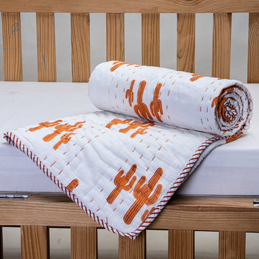Baby AC Quilt In Cactus Soft Cotton Reversible Online