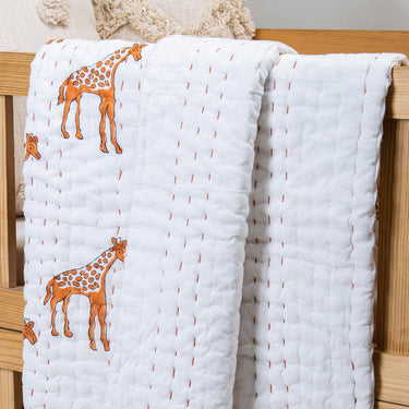 Softest & Stylish Giraffe Print Soft Cotton Baby Blanket Online