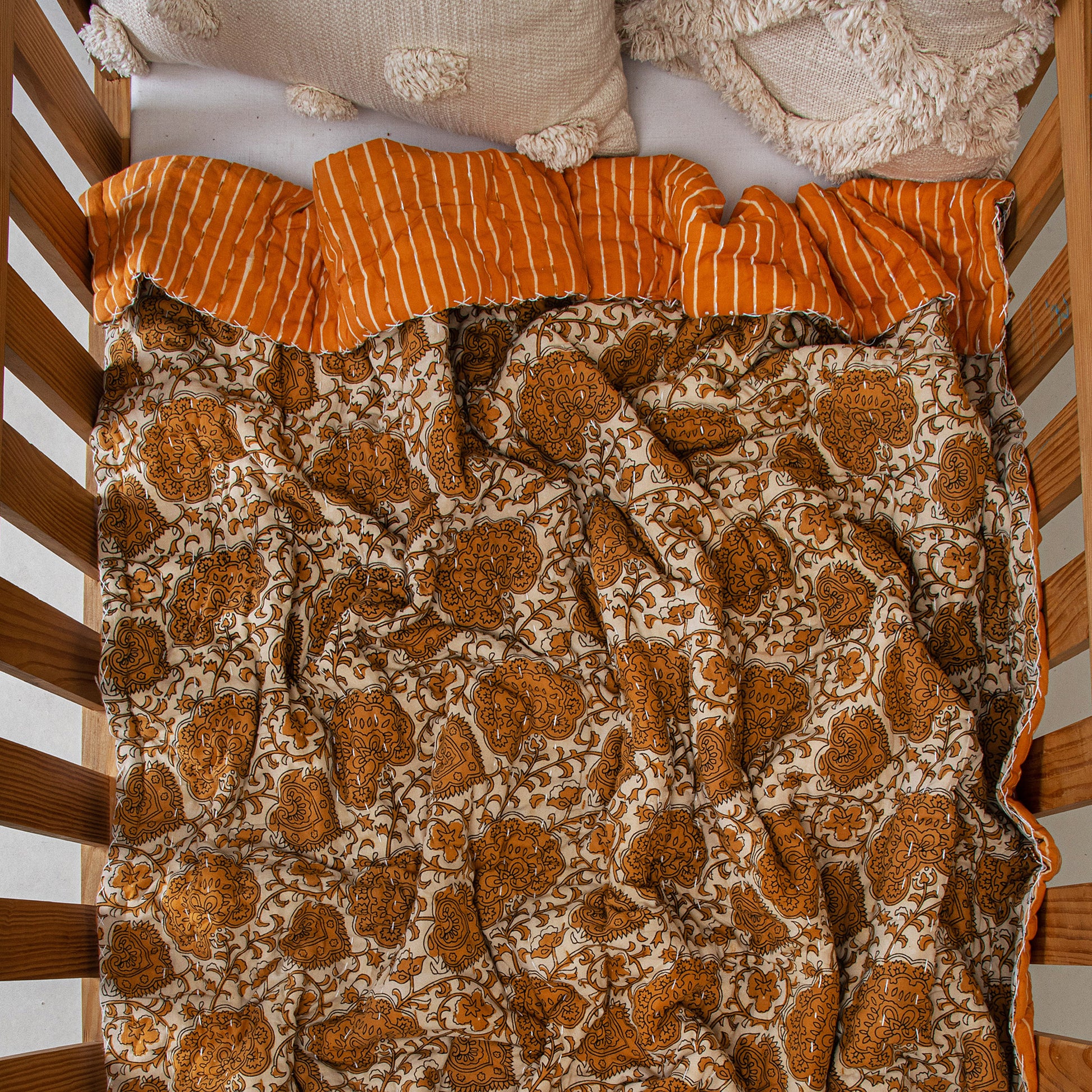 Newborn Baby Blanket Brown Floral Printed Soft Mulmul Cotton Online