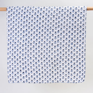 Cotton Baby Blankets Sky Blue Floral Printed Soft Mulmul