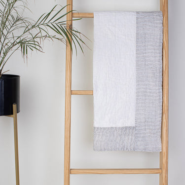 Grey Striped Printed Cotton Baby Blankets & Quilts