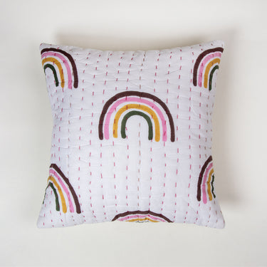 Sofa Cushions Hand Block Rainbow Printed Kantha Online