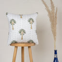 Green Palm Tree Printed Kantha 18x18 Cushion Covers Online