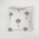 Green Palm Tree Printed Kantha 18x18 Cushion Covers Online