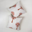 Luxury Brown Palm Tree Printed Kantha Quilted Cushion Pattern Online