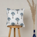 Blue Palm Tree Printed Cotton Kantha Cushion Fabric Online