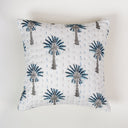 Blue Palm Tree Printed Cotton Kantha Cushion Fabric Online