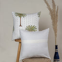 Green Date Palm Tree Print Cotton Cushion Cover Set of 5 Online