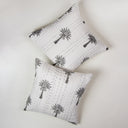 Premium Grey Palm Tree Printed Cotton Sofa Cushion Covers Online