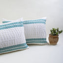 Stripe Printed Cotton Kantha Quilted Pillow Case Pattern