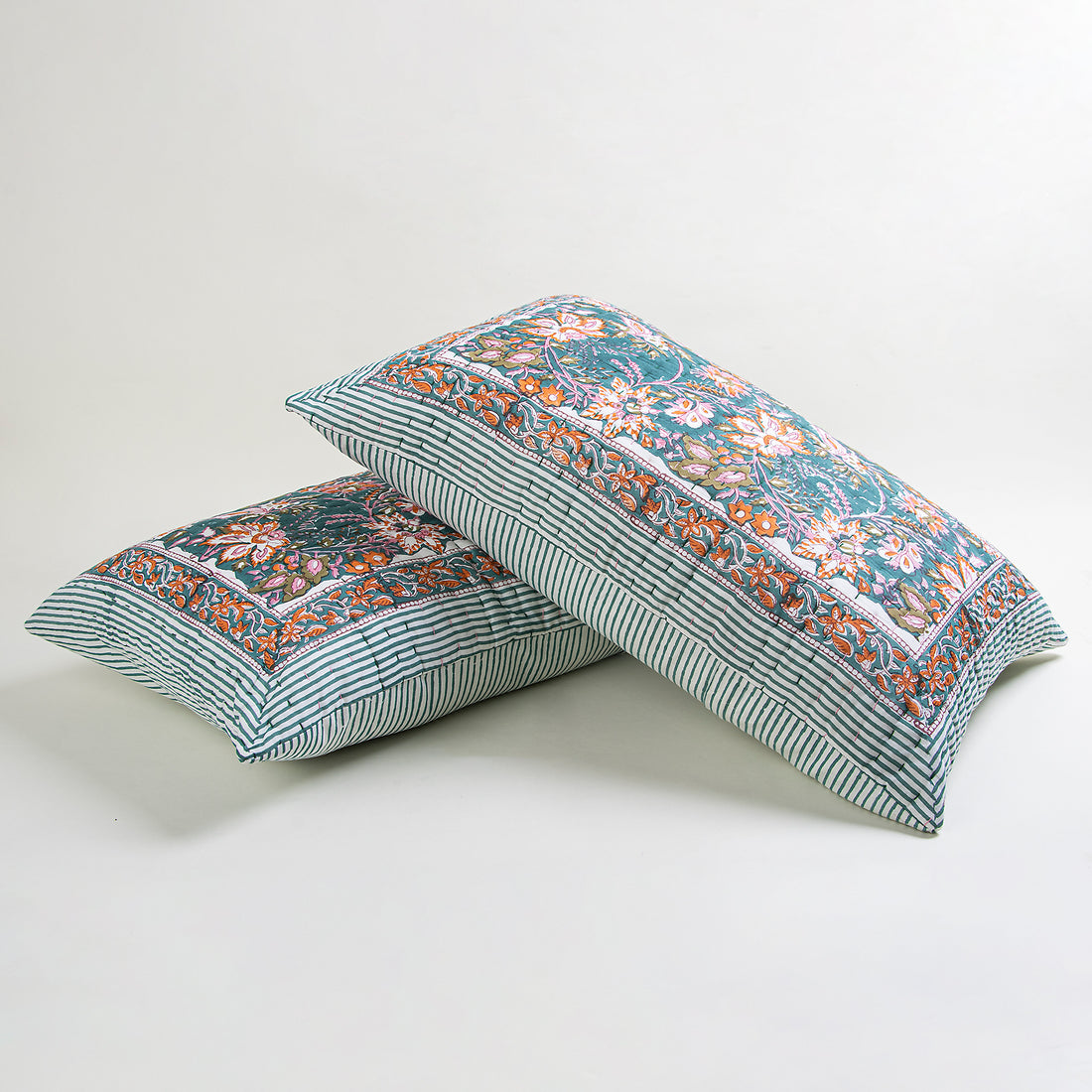 Handmade Floral Print Pure Cotton Winter Pillow Covers