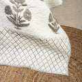 Hand Block Grey Floral Printed Soft Cotton Quilt Comforter Online